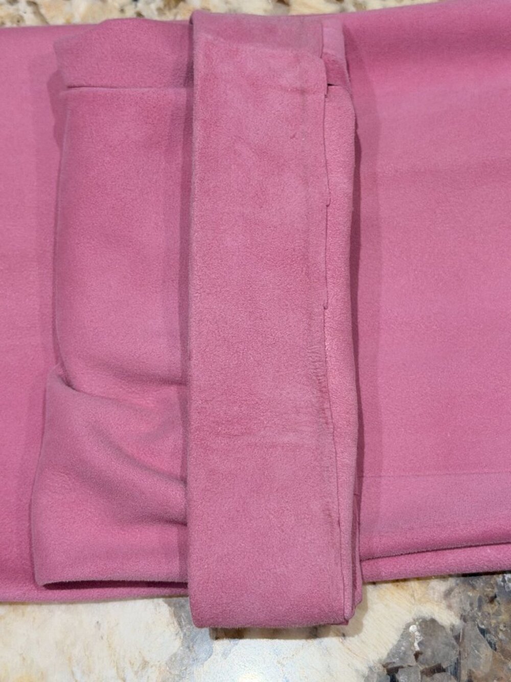 Ralph Lauren Black Label 100% Suede Straight Leg Pants Sz 6 Pink Berry Mid Rise - Picture 13 of 15